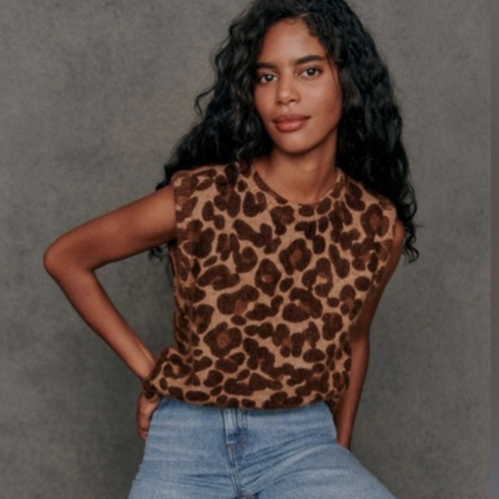 Sezane Gio Jumper Leopard - Size XS